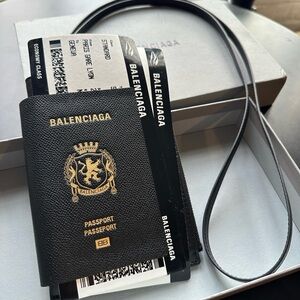 Balenciaga Passport Leather wallet + iPhone holder